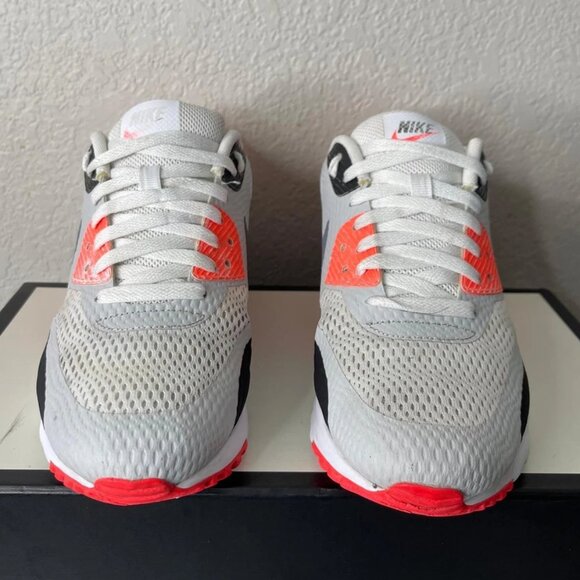 Nike Air Max 90 Ultra Essential Infrared 819474-106 Cool Grey Sneakers Men's 8.5 - Picture 1 of 15